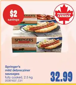 Wholesale Club MILD DEBRECZINER SAUSAGES, 2.5 kg offer