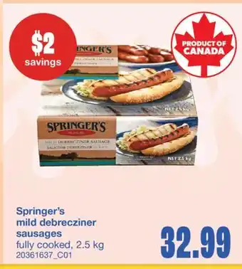 Wholesale Club MILD DEBRECZINER SAUSAGES, 2.5 kg offer