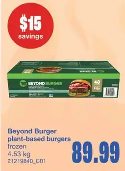 Wholesale Club PLANT-BASED BURGERS, 4.53 kg offer