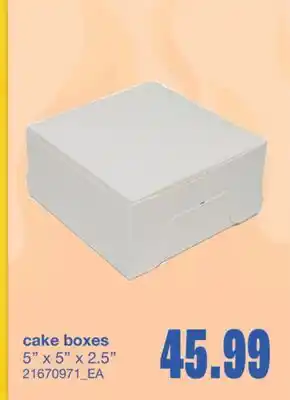 Wholesale Club CAKE BOXES, 5 x 5 x 2.5 offer
