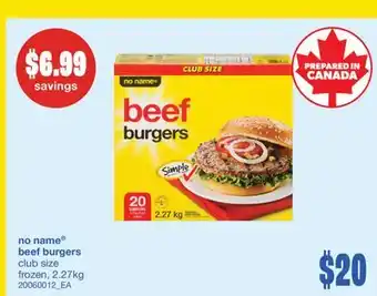 Wholesale Club BEEF BURGERS, 2.27kg offer
