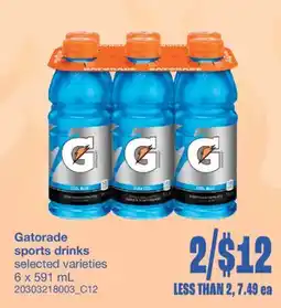 Wholesale Club SPORTS DRINKS, 6 x 591 mL offer