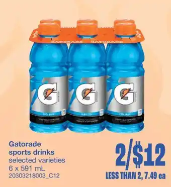 Wholesale Club SPORTS DRINKS, 6 x 591 mL offer