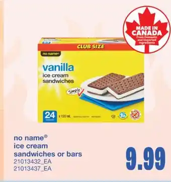 Wholesale Club ICE CREAM SANDWICHES OR BARS offer