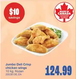 Wholesale Club JUMBO DELI CRISP CHICKEN WINGS, 10 kg offer