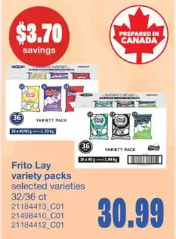 Wholesale Club VARIETY PACKS, 32/36 ct offer