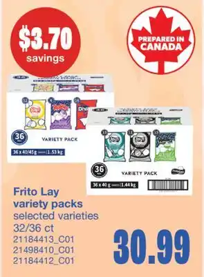 Wholesale Club VARIETY PACKS, 32/36 ct offer
