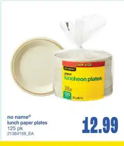 Wholesale Club LUNCH PAPER PLATES, 125 pk offer