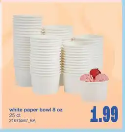 Wholesale Club WHITE PAPER BOWL 8 OZ, 25 ct offer