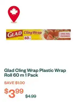 Voilà Glad Cling Wrap Plastic Wrap Roll 60 m 1 Pack offer