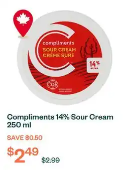 Voilà Compliments 14% Sour Cream 250 ml offer