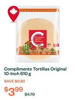 Voilà Compliments Tortillas Original 10-Inch 610 g offer