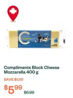 Voilà Compliments Block Cheese Mozzarella 400 g offer