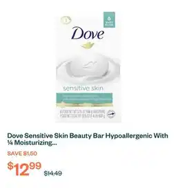 Voilà Dove Sensitive Skin Beauty Bar Hypoallergenic With ¼ Moisturizing Cream 106 g 6ct offer