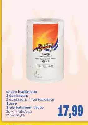 Wholesale Club PAPIER HYGIÉNIQUE 2 ÉPAISSEURS, 2 épaisseurs, 4 rouleaux/sacs offer