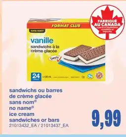 Wholesale Club SANDWICHS OU BARRES DE CRÈME GLACÉE offer