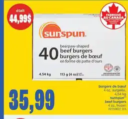 Wholesale Club BURGERS DE BŒUF, 4 OZ, 4,54 KG offer