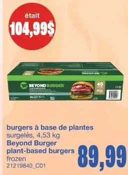 Wholesale Club BURGERS À BASE DE PLANTES, 4,53 KG offer