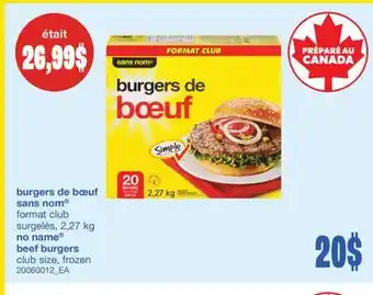 Wholesale Club BURGERS DE BŒUF, 2,27 kg offer