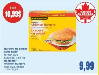 Wholesale Club BURGERS DE POULET, 1,81 KG offer
