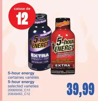 Wholesale Club 5-HOUR ENERGY, CAISSE DE 12 offer