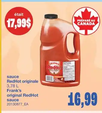 Wholesale Club SAUCE REDHOT ORIGINALE, 3,78 L offer