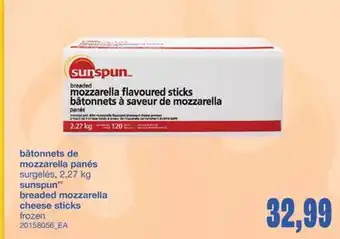 Wholesale Club BÂTONNETS DE MOZZARELLA PANÉS, 2,27 KG offer