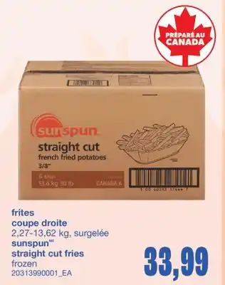 Wholesale Club FRITES COUPE DROITE, 2,27-13,62 KG offer