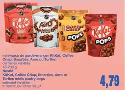 Wholesale Club MINI-SACS DE GARDE-MANGER KITKAT, COFFEE CRISP, SMARTIES, AERO OU TURTLES, 76-203 G offer