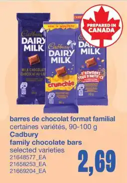 Wholesale Club BARRES DE CHOCOLAT FORMAT FAMILIAL, 90-100 G offer