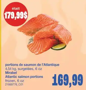 Wholesale Club PORTIONS DE SAUMON DE L'ATLANTIQUE, 4,54 KG, 6 OZ offer