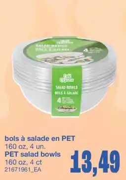 Wholesale Club BOLS À SALADE EN PET, 160 OZ, 4 UN offer