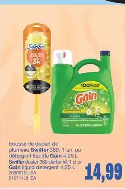 Wholesale Club TROUSSE DE DÉPART DE PLUMEAU SWIFFER, 360, 1 UN. OU DÉTERGENT LIQUIDE GAIN, 4,25 L offer