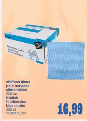 Wholesale Club CHIFFONS BLEUS POUR SERVICES ALIMENTAIRES, 200 UN offer