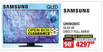 2001 Audio Video QN98Q80C SAMSUNG 98 QLED 4K DIRECT FULL ARRAY offer