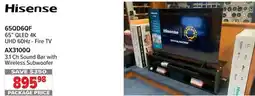 2001 Audio Video 65QD6QF Hisense 65 QLED 4K UHD 60Hz-Fire TV offer