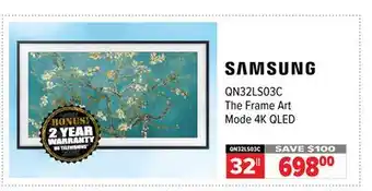 2001 Audio Video QN32LS03C SAMSUNG 32 The Frame Art Mode 4K QLED offer