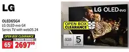 2001 Audio Video OLED65G4 LG OLED evo G4 Series TV with webOS 24 offer