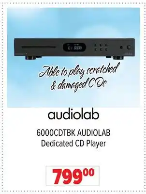 2001 Audio Video 6000CDTBK AUDIOLAB Dedicated CD Player offer