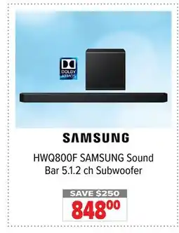 2001 Audio Video HWQ800F SAMSUNG Sound Bar 5.1. 2 ch Subwoofer offer