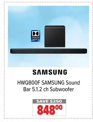 2001 Audio Video HWQ800F SAMSUNG Sound Bar 5.1. 2 ch Subwoofer offer