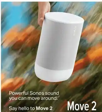 2001 Audio Video MOVE2US1B/W SONOS PORTABLE SPEAKER VOICE offer