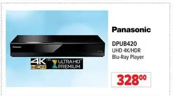 2001 Audio Video DPUB420 Panasonic UHD 4K/HDR Blu-Ray Player offer