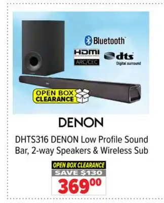 2001 Audio Video DHTS316 DENON Low Profile Sound Bar, 2-way Speakers & Wireless Sub offer