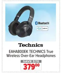2001 Audio Video EAHA800EK TECHNICS True Wireless Over-Ear Headphones offer