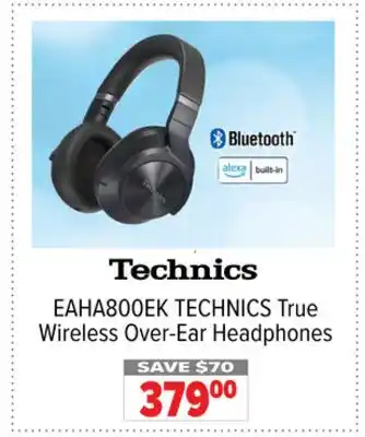 2001 Audio Video EAHA800EK TECHNICS True Wireless Over-Ear Headphones offer