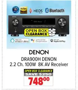 2001 Audio Video DRA900H DENON 2.2 Ch. 100W 8K AV Receiver offer