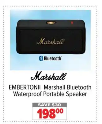 2001 Audio Video EMBERTONII Marshall Bluetooth Waterproof Portable Speaker offer