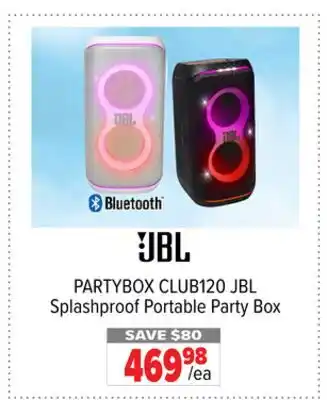 2001 Audio Video PARTYBOX CLUB120 JBL Splashproof Portable Party Box offer