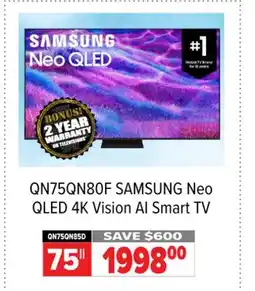 2001 Audio Video QN75QN80F 75 SAMSUNG Neo QLED 4K Vision AI Smart TV offer
